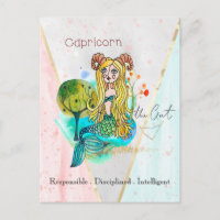 Zodiac Sign Capricorn Whimsical Girl Symbolic Goat