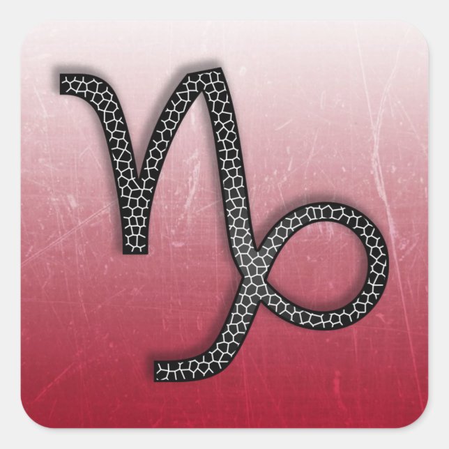Zodiac Sign Capricorn Ziege Symbol und Horoskop Quadratischer Aufkleber (Vorderseite)