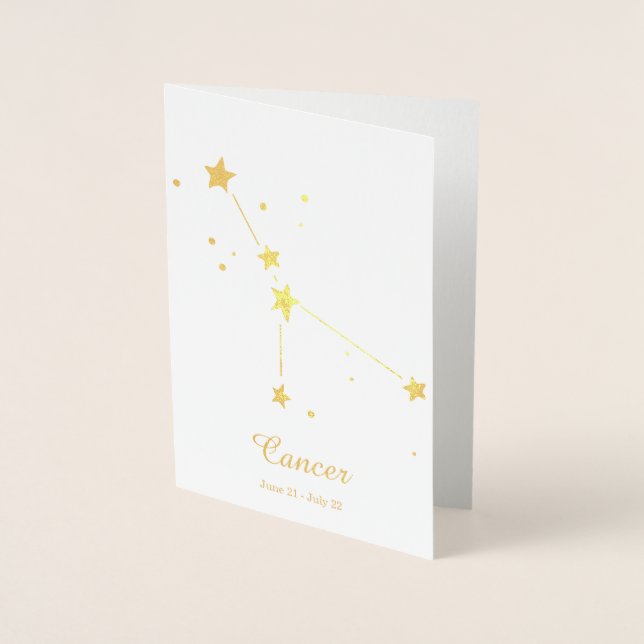 Zodiac Sign Constellation Gold Foil CANCER Folienkarte (Vorderseite)