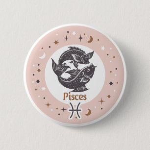 Zodiac Sign Fisces Button
