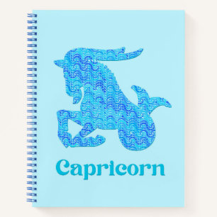 Zodiac Sign for Capricorn in Türkis und Blau Notizbuch