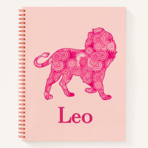 Zodiac Sign for Leo im Red Fraktal Journal Notizbuch