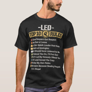 Zodiac Sign Funny Top 10 Regeln von Leo Graphic 