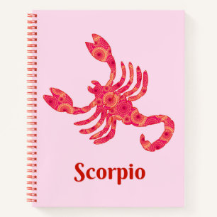Zodiac Sign für Scorpio in Red and Coral Journal Notizbuch