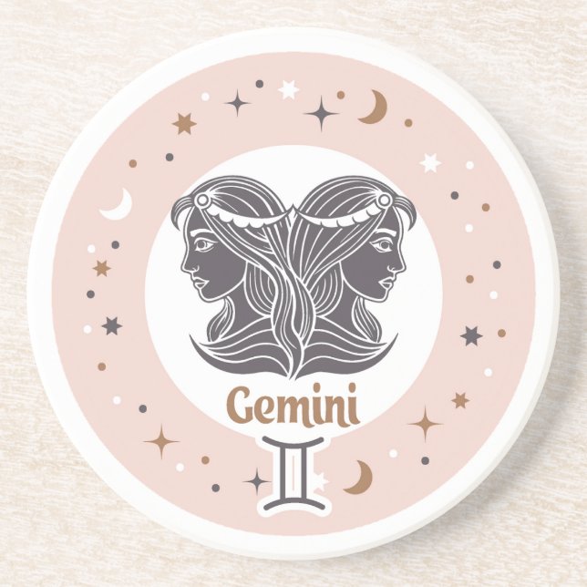 Zodiac Sign Gemini Getränkeuntersetzer (Vorne)