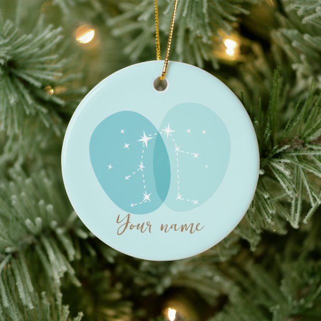 Zodiac Sign Gemini Keramik Ornament (Baum)