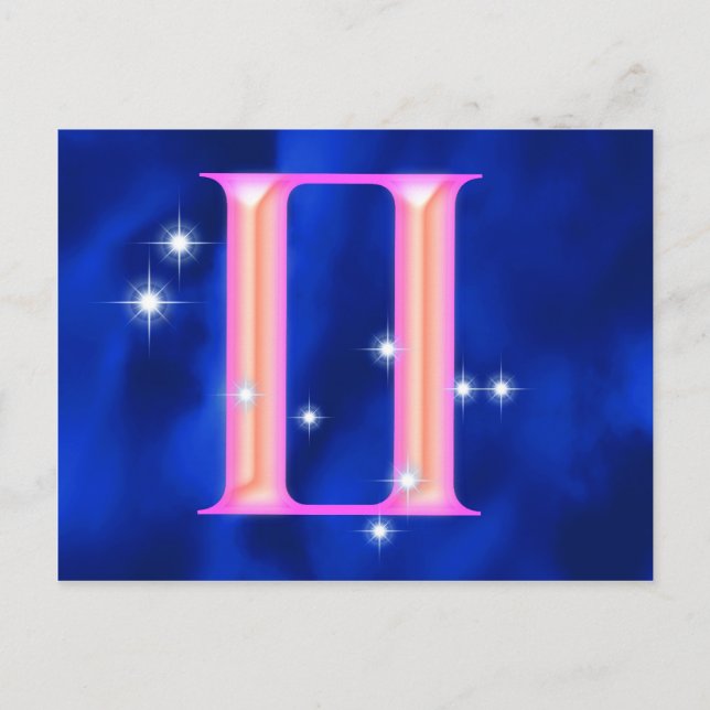 Zodiac sign Gemini Postkarte (Vorderseite)