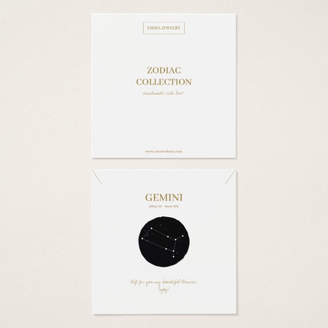 Zodiac Sign Gemini Schmuckkarte (Vorne & Hinten)