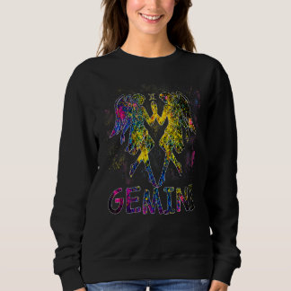 Zodiac Sign Gemini Zodiac Aquarellfarbe Geburtstag Sweatshirt