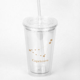 Zodiac Sign Gold Capricorn | Element Erde Acryltrinkbecher