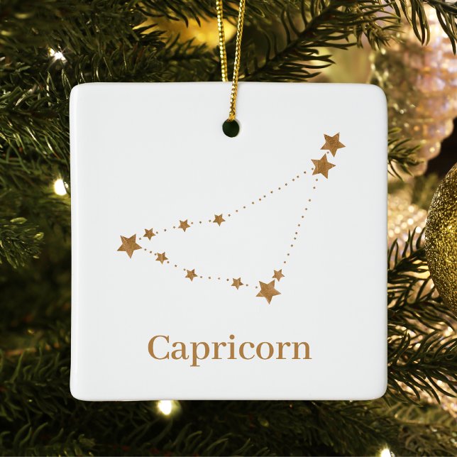 Zodiac Sign Gold Capricorn | Element Erde Keramikornament (Von Creator hochgeladen)