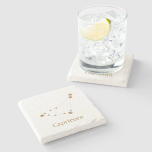 Zodiac Sign Gold Capricorn   Element Erde Steinuntersetzer