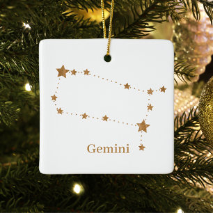 Zodiac Sign Gold Gemini   Element Air Keramikornament