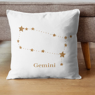 Zodiac Sign Gold Gemini   Element Air Kissen