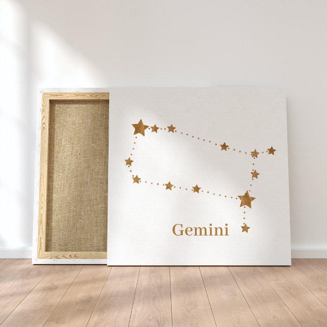 Zodiac Sign Gold Gemini | Element Air Leinwanddruck (Von Creator hochgeladen)