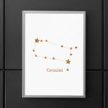 Zodiac Sign Gold Gemini | Element Air Poster<br><div class="desc">Zodiac Sign Gold Gemini | Element Air</div>