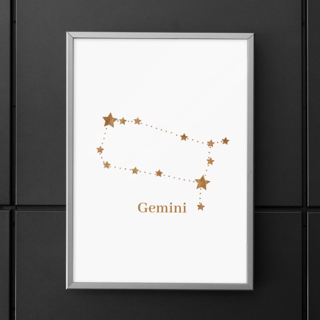 Zodiac Sign Gold Gemini | Element Air Poster (Von Creator hochgeladen)