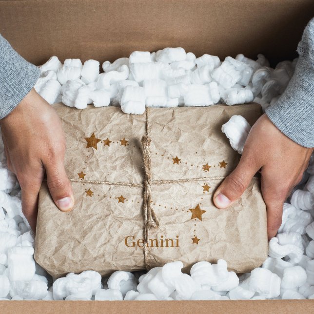 Zodiac Sign Gold Gemini | Element Air Seidenpapier (Von Creator hochgeladen)