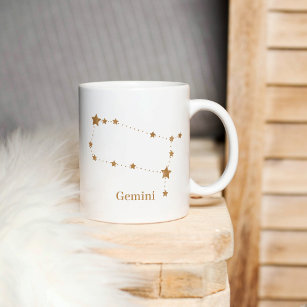 Zodiac Sign Gold Gemini   Element Air Zweifarbige Tasse