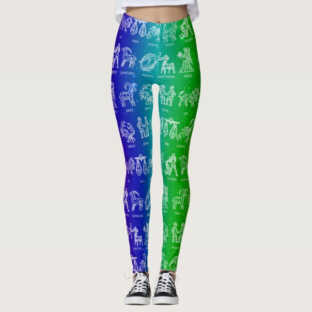 Zodiac Sign Leggings(Helles Regenbogen) Leggings (Vorderseite)