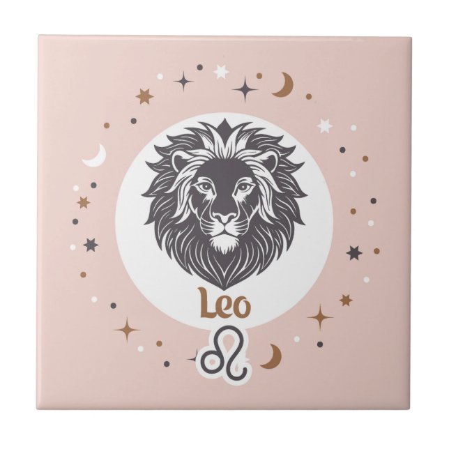 Zodiac Sign Leo Fliese (Vorderseite)