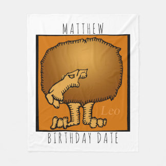 Zodiac Sign Leo Personalisiert Geburtstag Blanket Fleecedecke