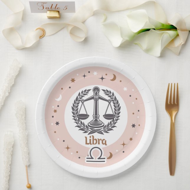 Zodiac Sign Libra Pappteller (Hochzeit)