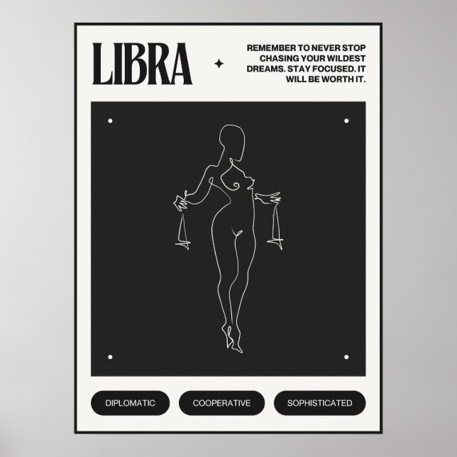 Zodiac Sign Libra Poster (Vorne)