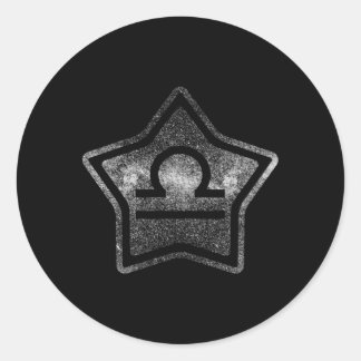 Zodiac Sign Libra Star 7 Zodiac Zeichen Runder Aufkleber