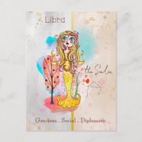 Zodiac Sign Libra The Scales Girl Yellow
