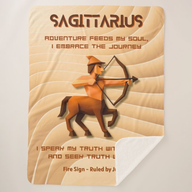 Zodiac Sign Modern 3D Astrology Design Sherpadecke (Vorderseite)