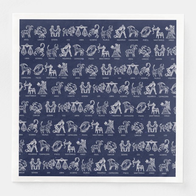 Zodiac Sign Napkin(Blue) Serviette (Vorderseite)