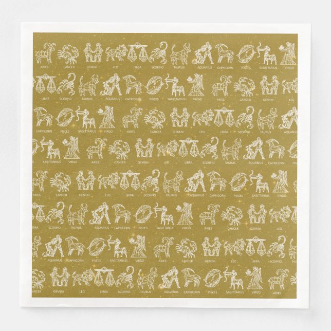 Zodiac Sign Paper Napkin(Gelb) Serviette (Vorderseite)
