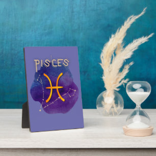 Zodiac Sign Pisces Constellation Wasserfarbe Fotoplatte