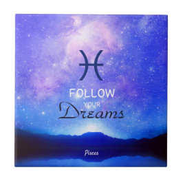 Zodiac Sign Pisces Dreamy Star Sky Quote Fliese