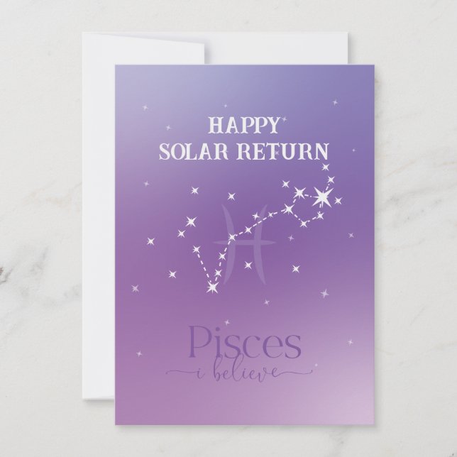 Zodiac Sign Pisces Lavender Flat Card (Vorderseite)