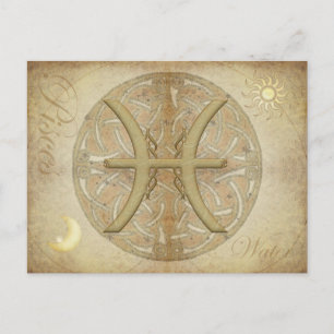 Zodiac Sign Pisces Postcard Postkarte