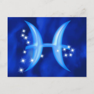 Zodiac sign Pisces Postkarte