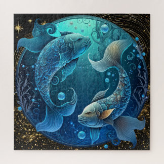 Zodiac Sign Pisces Puzzle, 20"x20" 676 Stk. Puzzle