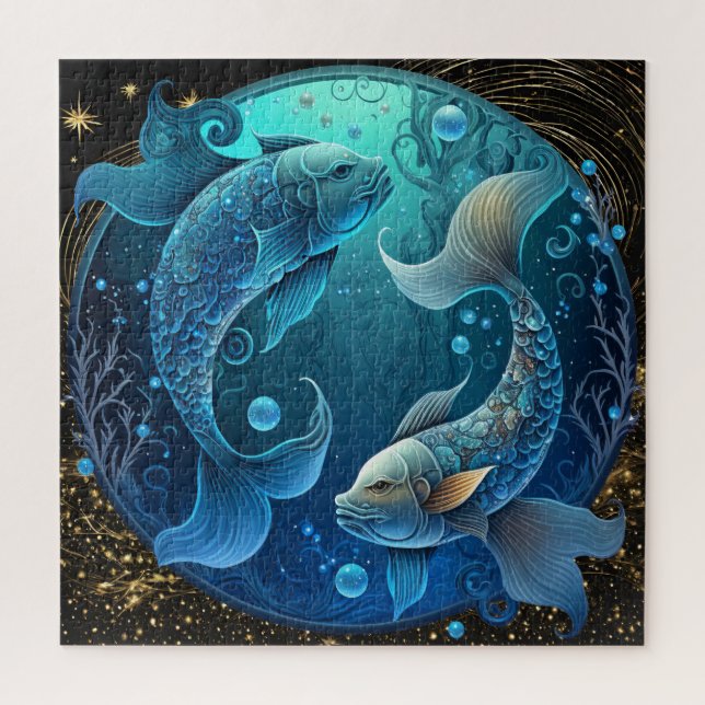 Zodiac Sign Pisces Puzzle, 20"x20" 676 Stk. Puzzle (Vertikal)