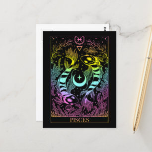 Zodiac sign Pisces Tarot Card Postkarte