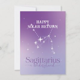 Zodiac Sign Sagittarier Lavender Flat Card