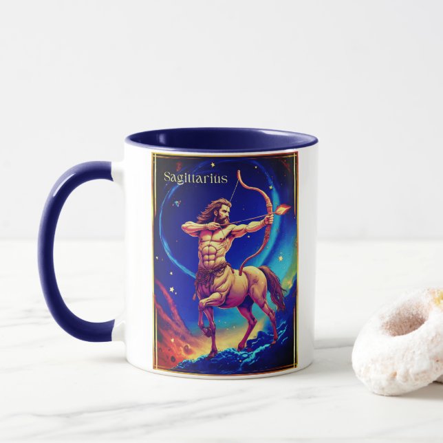  Zodiac Sign Sagittarius as the Celestial Archer Tasse (Mit Donut)