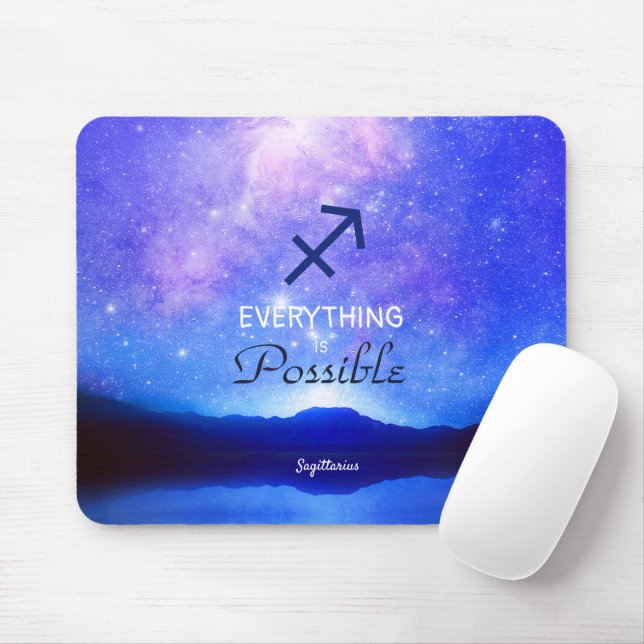 Zodiac Sign Sagittarius Dreamy Sky Quote Mousepad (Mit Mouse)