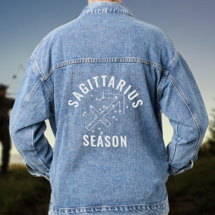 Zodiac Sign Sagittarius Saison Womens Denim Jacket Jeansjacke