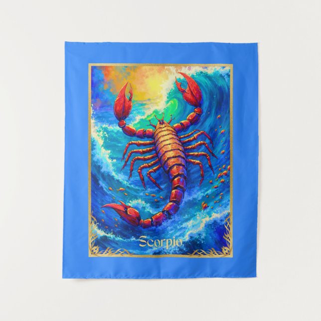 Zodiac Sign Scorpio entsteht aus Deep Waters Wandteppich (Vorderseite)