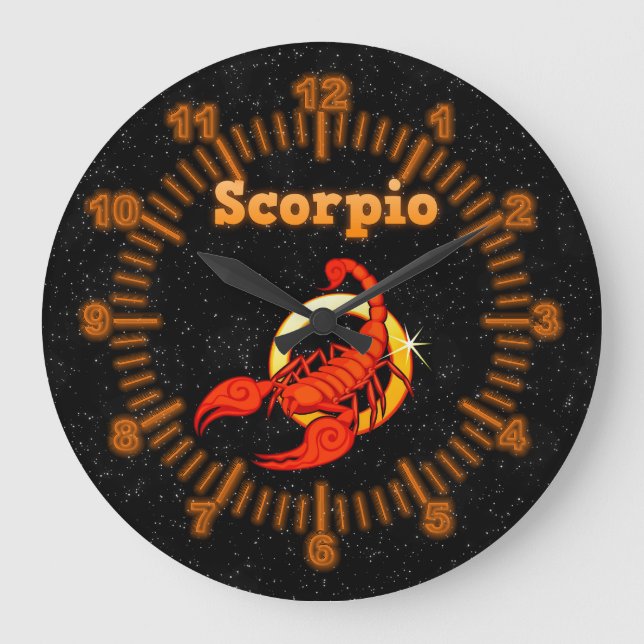 Zodiac sign Scorpio Große Wanduhr (Vorderseite)
