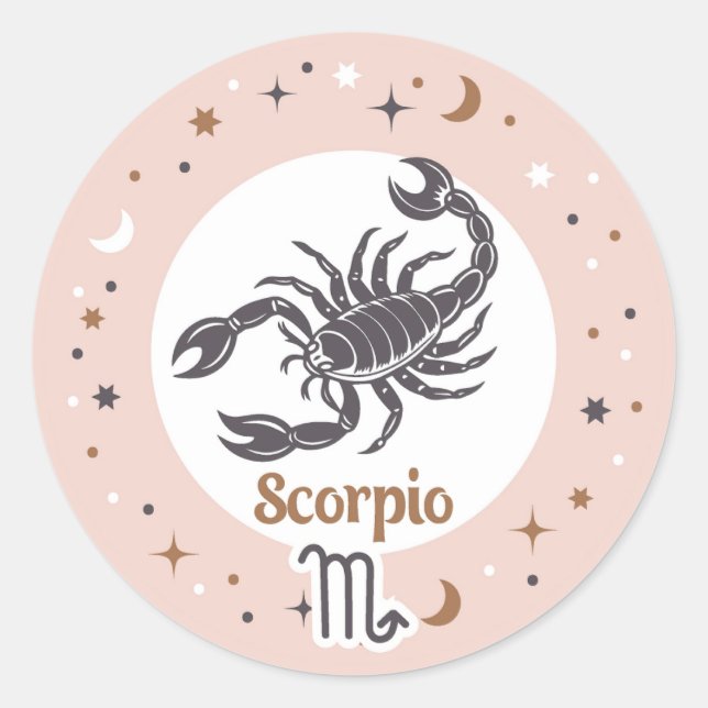 Zodiac Sign Scorpio Runder Aufkleber (Vorderseite)