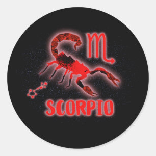 Zodiac sign Scorpio Runder Aufkleber