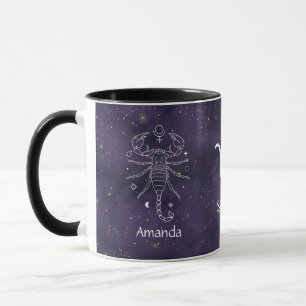 Zodiac Sign Scorpio Wasserfarbe Anpassbare Tasse